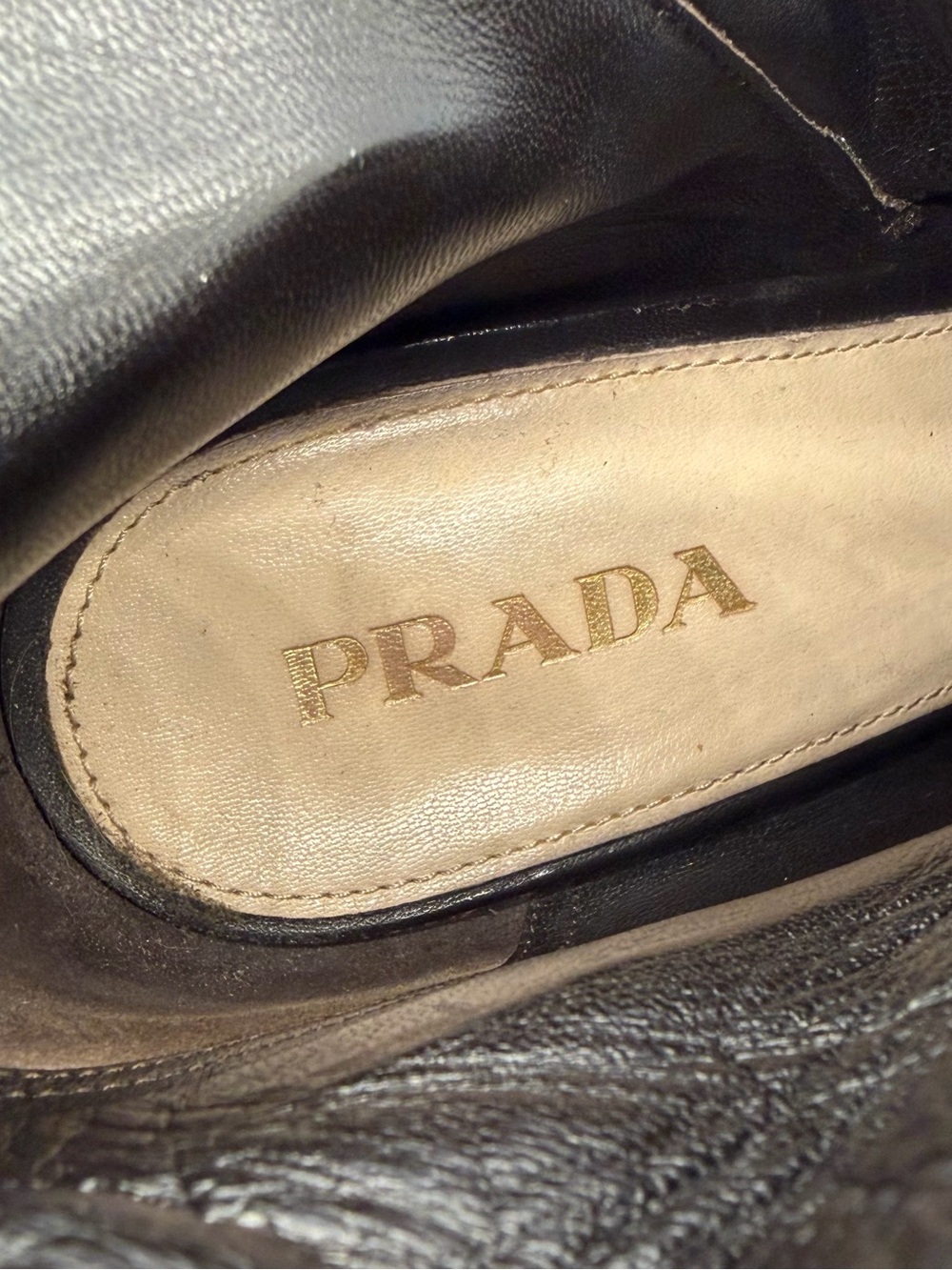 Prada dark brown Leather Ankle Booties with Kitten Heel - Picture 8 of 10